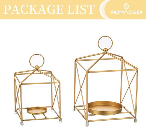 Romadedi Metal Candle Lantern Decorative - 4 Pcs Modern Farmhouse Black Candle Holder for Pillar Tea Light Table Centerpiece Decorations for Coffee Tables Mantel Shelf in Saudi Arabia