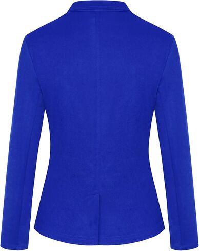 MINTLIMIT Blazer for Women Casual Long Sleeve Button Front Work Office Blazers Jackets with Pockets (Royal Blue - Size L) in Saudi Arabia