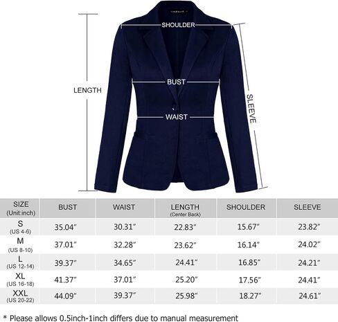 MINTLIMIT Blazer for Women Casual Long Sleeve Button Front Work Office Blazers Jackets with Pockets (Royal Blue - Size L) in Saudi Arabia