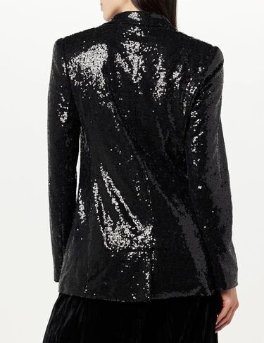 The Drop Women's Blake Long Blazer, Black Sequins, 2X in Saudi Arabia