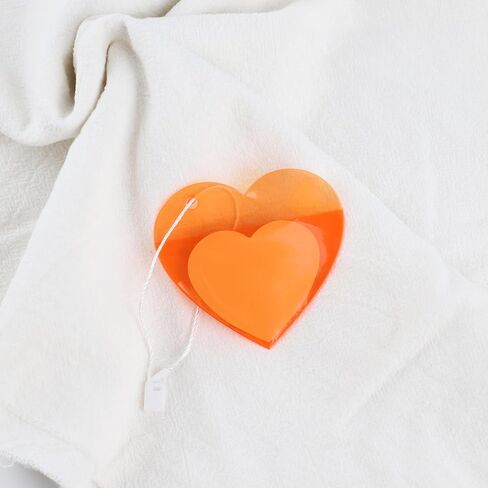 Decorbea Fluorescence Blank Labeling Tags, 50pcs Plastic Outer Shell Gift Tag with String, Heart White Paper Hang Labels for Clothing Presents (Yellow) in Saudi Arabia
