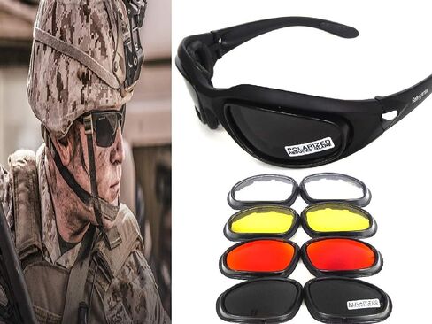 نظارات GALAXYLENSE Air Soft Shooting للصيد - نظارات شمسية رياضية للبيسبول عالية المقاومة للصدمات - نظارات للدراجات النارية - حماية من الأشعة فوق البنفسجية - نظارات عسكرية للرجال - عدسات بولي كربونات - in Kuwait