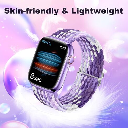 DOBSTFY متوافق مع سوار ساعة Apple 40 مم 38 مم 41 مم 42 مم 44 مم 45 مم 49 مم للنساء والرجال، حزام ساعة Apple مضفر قابل للتمدد لسلسلة iWatch 9 8 7 6 5 4 3 2 1 SE Ultra/Ultra 2 in Kuwait