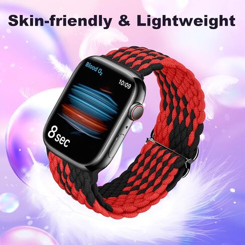 DOBSTFY Compatible with Apple Watch Band 40mm 38mm 41mm 42mm 44mm 45mm 49mm for Women Men,Stretchy Braided Apple Watch Strap for iWatch Series 9 8 7 6 5 4 3 2 1 SE Ultra/Ultra 2 in Kuwait