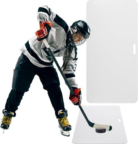 RoundFunny 2 جهاز كمبيوتر شخصى 30 "× 60" وسادة الرماية لـ Puck Rebounder هوكي الجليد ممارسة حصيرة الهوكي التدريب الرياضي المعونة لإطلاق النار معدات مهارات الهوكي لإيقاف التعامل مع عصا الجليد in Kuwait