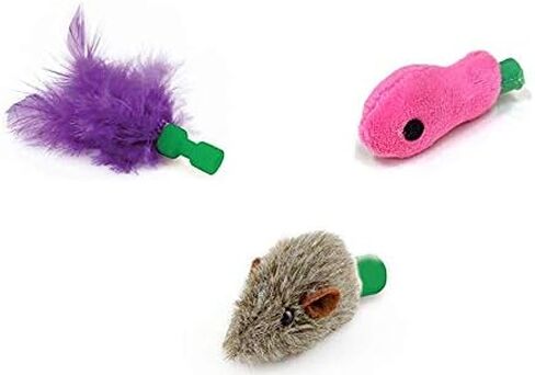 Furever 3 Replacement Cat Toy Attachments to use with The Pop and Play; Includes One Mouse, One Fish and One Feather. Ideal for Your cat, Interactive Way. Best Cat Toys Ever in Saudi Arabia