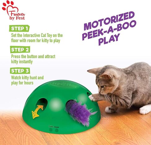 Furever 3 Replacement Cat Toy Attachments to use with The Pop and Play; Includes One Mouse, One Fish and One Feather. Ideal for Your cat, Interactive Way. Best Cat Toys Ever in Saudi Arabia