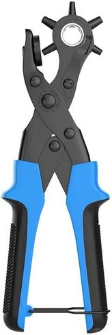 Leather Hole Punch Tool Set, Multi Hole Sizes, Heavy Duty Rotary Puncher for Belts, Watch Bands, Handbag Straps, Dog Collars and More(Blue) in Saudi Arabia