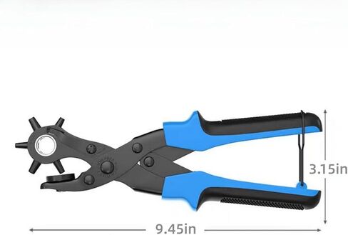 Leather Hole Punch Tool Set, Multi Hole Sizes, Heavy Duty Rotary Puncher for Belts, Watch Bands, Handbag Straps, Dog Collars and More(Blue) in Saudi Arabia