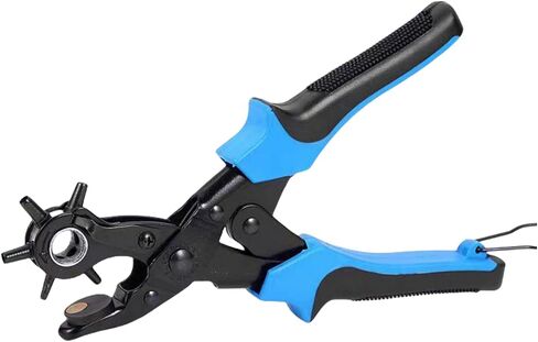 Leather Hole Punch Tool Set, Multi Hole Sizes, Heavy Duty Rotary Puncher for Belts, Watch Bands, Handbag Straps, Dog Collars and More(Blue) in Saudi Arabia