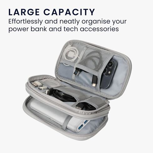 kwmobile Power Bank Case Compatible with Anker PowerCore 20000/20100 / 10000/13000 mAh Case 17.5 x 8 cm Inner Size - Grey in Saudi Arabia