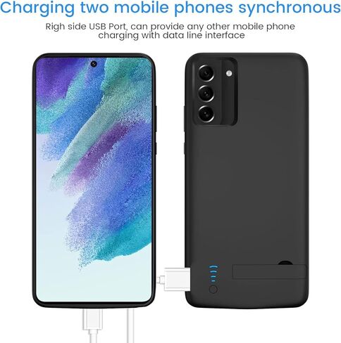 Fey Battery Case for Galaxy S22, Extended Battery Charging Case for Samsung Galaxy S22 5G,Rechargeable External Backup Battery Power Bank Case,Black in Kuwait
