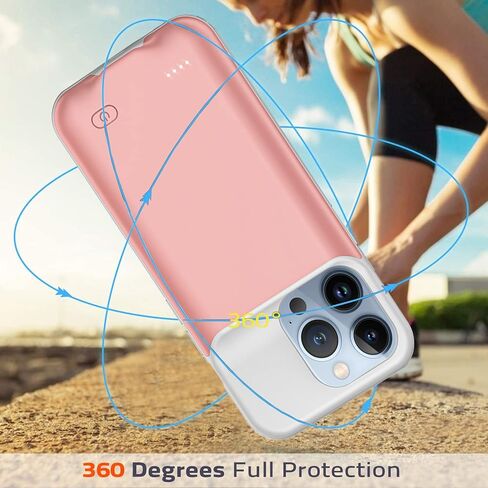 Battery Case for iPhone 13 Pro, Upgraded 7000mAh Ultra-Slim Rechargeable Portable Protective Charging Case Extended Battery Pack Compatible with iPhone 13 Pro (6.1 inch) Charger Case & Carplay (Black) in Kuwait