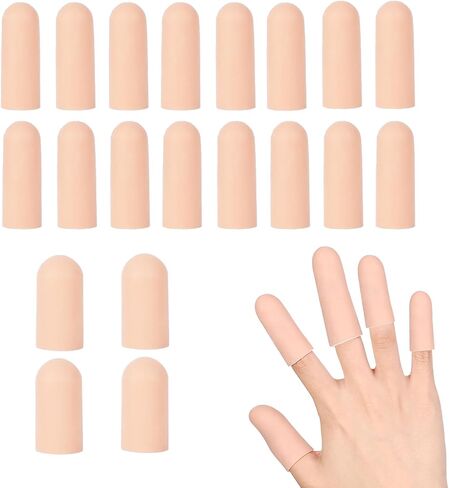 20 قطعة من مهود الأصابع الجل، أغطية حماية الإبهام، غطاء حماية لأكمام الأصابع من السيليكون لأطراف الأصابع، أغطية الأصابع لزلات تشققات الجلد الجاف in Kuwait
