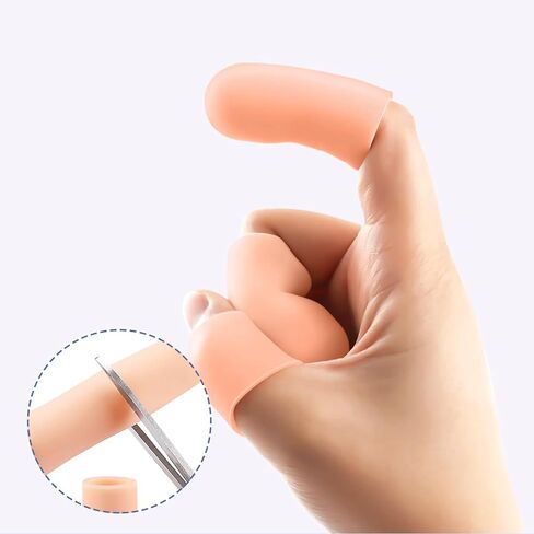 20 قطعة من مهود الأصابع الجل، أغطية حماية الإبهام، غطاء حماية لأكمام الأصابع من السيليكون لأطراف الأصابع، أغطية الأصابع لزلات تشققات الجلد الجاف in Kuwait