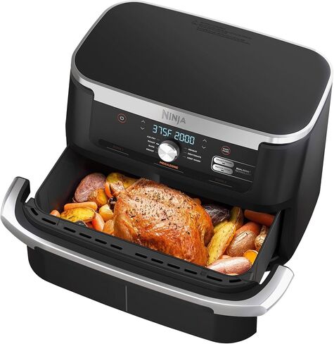 Ninja AD600CO Foodi 7-in-1 FlexBasket Air Fryer with 11-QT MegaZone & Basket Divider for Full Meals, Smart Finish Cook 2 Foods 2 Ways, Family Sized Capacity, Air Fry, Roast & More (Renewed) in Saudi Arabia