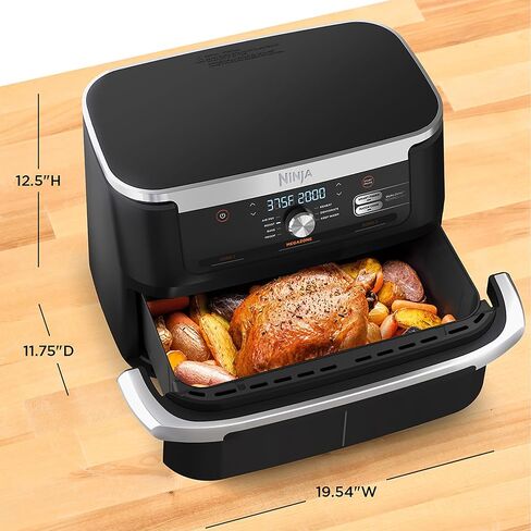 Ninja AD600CO Foodi 7-in-1 FlexBasket Air Fryer with 11-QT MegaZone & Basket Divider for Full Meals, Smart Finish Cook 2 Foods 2 Ways, Family Sized Capacity, Air Fry, Roast & More (Renewed) in Saudi Arabia