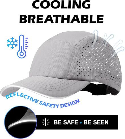 Cooling Breathable Mesh Sports Cap Lightweight Quick Dry Run Hat with Reflective Trim for Men Women Outdoor UPF 50+ Sun Hats in Saudi Arabia