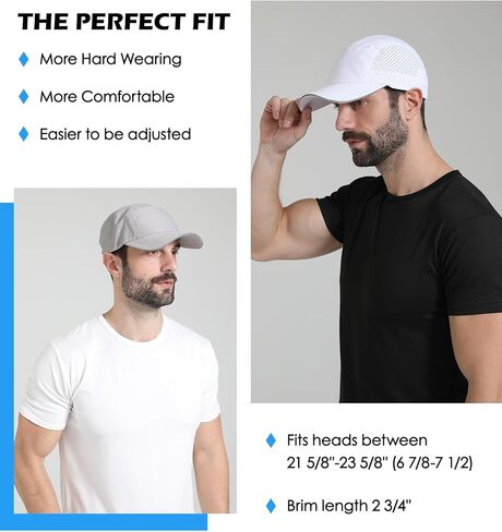 Cooling Breathable Mesh Sports Cap Lightweight Quick Dry Run Hat with Reflective Trim for Men Women Outdoor UPF 50+ Sun Hats in Saudi Arabia