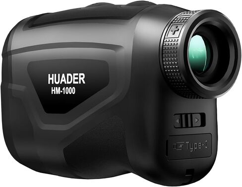 محدد نطاق الجولف HUADER مع مفتاح منحدر، جهاز تحديد نطاق الليزر بشاشة OLED باللون الأحمر/الأخضر مع دقة عالية، شريط مغناطيسي، اهتزاز قفل سارية العلم، قابل لإعادة الشحن، مكتشف نطاق 1093 ياردة للصيد in Kuwait