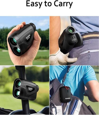 محدد نطاق الجولف HUADER مع مفتاح منحدر، جهاز تحديد نطاق الليزر بشاشة OLED باللون الأحمر/الأخضر مع دقة عالية، شريط مغناطيسي، اهتزاز قفل سارية العلم، قابل لإعادة الشحن، مكتشف نطاق 1093 ياردة للصيد in Kuwait