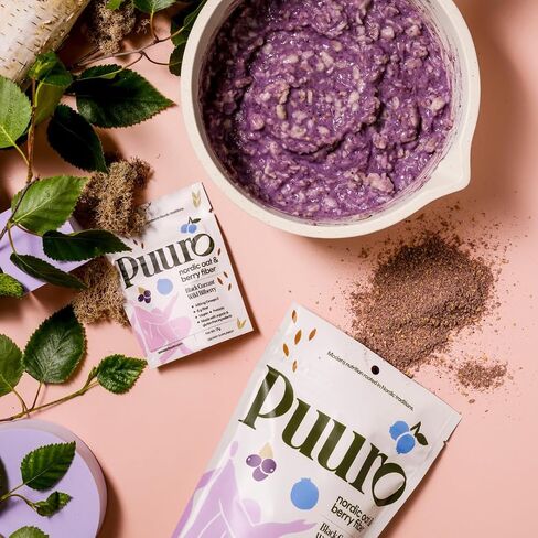 Puuro Prebiotic Fiber Powder with Real Berries Oat Fiber and Ground Flax for Gut Health & Constipation Relief - Soluble & Insoluble Fiber from Whole Foods - 6g of Fiber - 8oz 14 Servings in Saudi Arabia