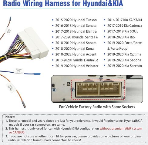 42Pin Radio Wiring Harness Adapter to 16Pin Plug for Hyundai Kia in Kuwait