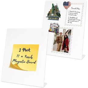 2 حزمة من اللوحة المغناطيسية، لوحة مغناطيسية، لوحة إعلانات مغناطيسية معدنية، حامل عرض مغناطيسي للمنزل، المدرسة، المطبخ، المكتب (أبيض) in Kuwait