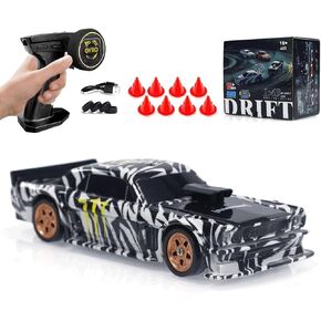سيارة انجراف صغيرة تعمل بالتحكم عن بعد بمقياس 1:43 مع أضواء LED، سيارة سباق كهربائية تعمل بالتحكم عن بعد 2.4 جيجا هرتز بنسب كاملة 15 كم/ساعة عالية السرعة للهواة والكبار - إصدار جيروسكوبي RTR in Kuwait
