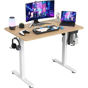 Soohow Electric Standing Desk 48 x 24 Inches Adjustable Height Desk, Dual Motor Stand Up Computer Desk, Black Tabletop (120 x 60 cm), Black Frame for Home Office in Kuwait