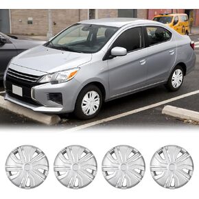 14 Inch Hubcaps Wheel Covers for 2014-2025 Mitsubishi Mirage, R14 Wheel Rims Covers Hub Caps Snap-on Car, PP Material, Set of 4, Silver Lacquer in Kuwait