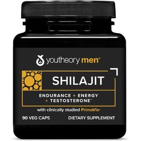 Youtheory Mens Shilajit Advanced، أسود، طعام الهيمالايا النقي الفائق، 60 كبسولة in Kuwait