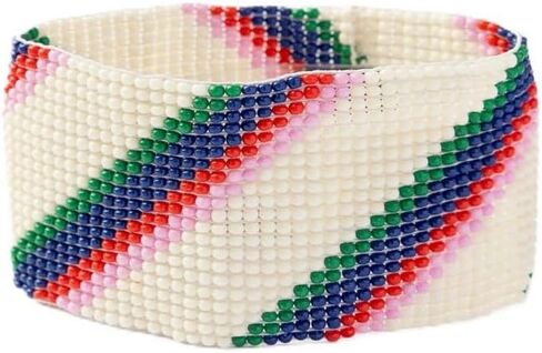 INK + ALLOY Women's Penelope Wide Stretch Beaded Cuff Bracelet Handmade Jewelry for the Modern Bohemian in Saudi Arabia