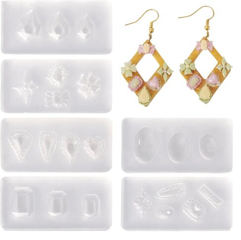 16 Pcs Silicone Clay Mold Modelling Tools Bread Donut Chocolate Heart Star Polymer Clay Modeling Molds Resin Casting Mould for Earring Hairpin Jewelry Making Home Decoration in Saudi Arabia