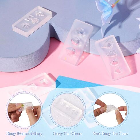 16 Pcs Silicone Clay Mold Modelling Tools Bread Donut Chocolate Heart Star Polymer Clay Modeling Molds Resin Casting Mould for Earring Hairpin Jewelry Making Home Decoration in Saudi Arabia