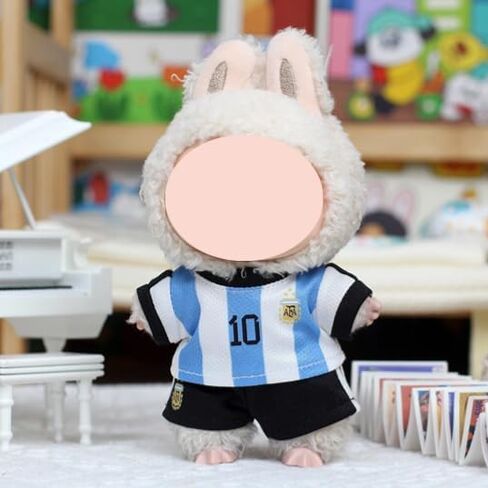 Fit Labubu Doll Football Outfit Set (No Doll) – Macaron Color Soccer Jersey and Shorts for Dolls, Soft & Stylish Doll Clothing for Collectors and Fans (Red&Green) in Saudi Arabia