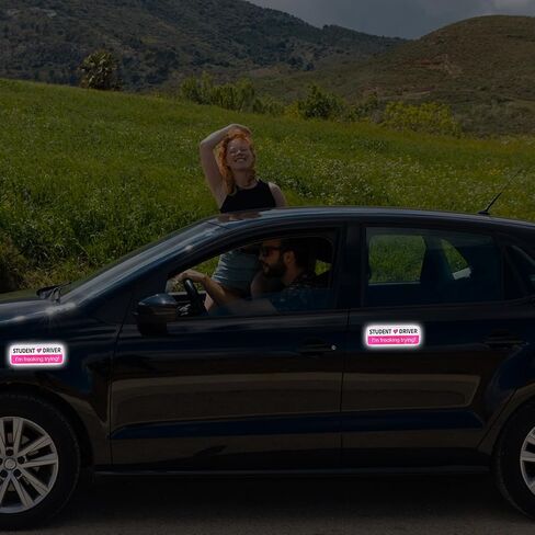 2Pcs Student Driver Magnet for Car, Removable Student Driver Sticker Magnet with Reflective Surface Reflection Magnetic Bumper Stickers New Driver Safety Attention Sign for Car Decorations in Saudi Arabia