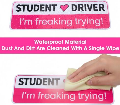 2Pcs Student Driver Magnet for Car, Removable Student Driver Sticker Magnet with Reflective Surface Reflection Magnetic Bumper Stickers New Driver Safety Attention Sign for Car Decorations in Saudi Arabia