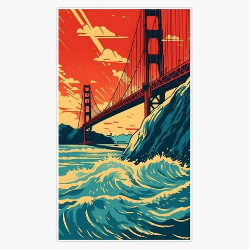 MAGNET The Golden Gate Bridge in San Francisco California Magnetic Bumper Sticker 5" in Saudi Arabia
