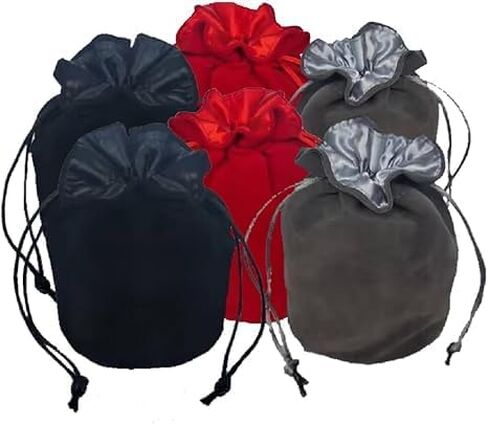 Drawstring Dice Bag Chess bag small pouch hold chess pieces velvet Fabric Dice Pouch cosplay coin pouch Velvet Jewelry Bag Red/Grey/Black in Saudi Arabia