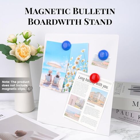 2 Pack Magnetic Board,Magnet Board,Metal Magnetic Bulletin Board,Magnet Display Stand for Home, School, Kitchen, Office (White) in Saudi Arabia