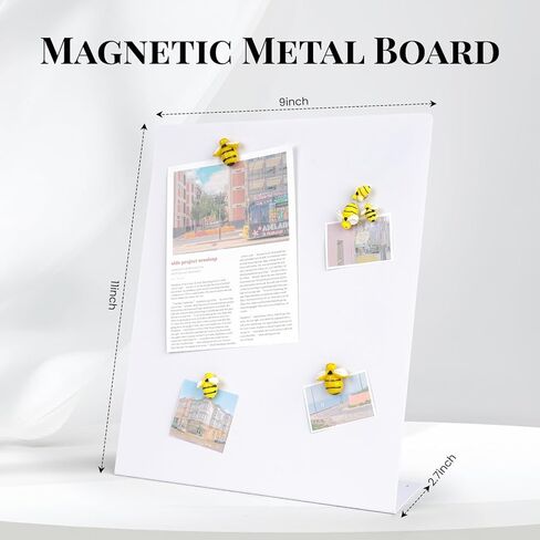 2 Pack Magnetic Board,Magnet Board,Metal Magnetic Bulletin Board,Magnet Display Stand for Home, School, Kitchen, Office (White) in Saudi Arabia