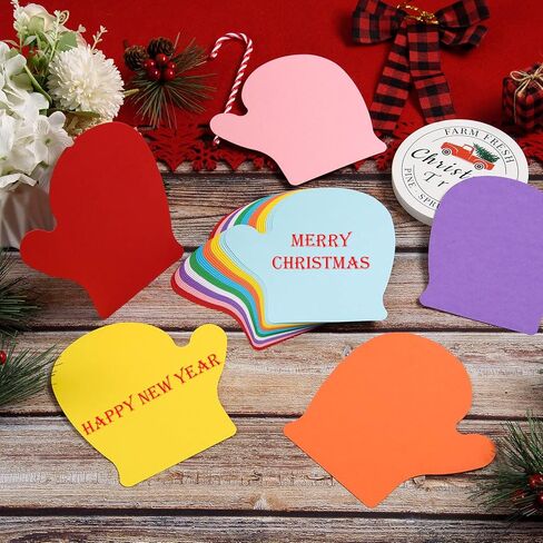 72 Pcs Mitten Cutouts - Assorted Color Paper Mitten Die Cuts for Christmas Winter Celebrations Decor, DIY Craft Supplies, 6x6 inches in Saudi Arabia