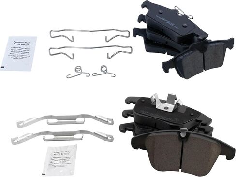 Front and Rear Brake Pad Set Ceramic Hardware Compatible with 2006-2008 Jaguar S-Type 2005-2009 Vanden Plas 2006-2009 XJ8 2009 XF in Saudi Arabia