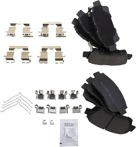 Front and Rear Brake Pad Set Semi Metallic Hardware Compatible with 2003 Toyota Sienna in Saudi Arabia