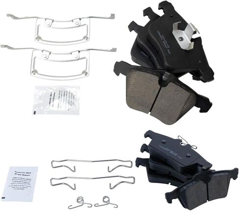 Front and Rear Brake Pads Ceramic Hardware Compatible with 2006-2008 Jaguar S-Type 2005-2009 Super V8 2009-2015 XF 2011-2016 XJ XJR 2010-2015 XK 2007-2009 XKR in Saudi Arabia