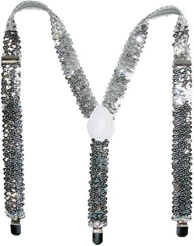 CTM® Women's Elastic Sequins Clip-End Suspenders in Saudi Arabia
