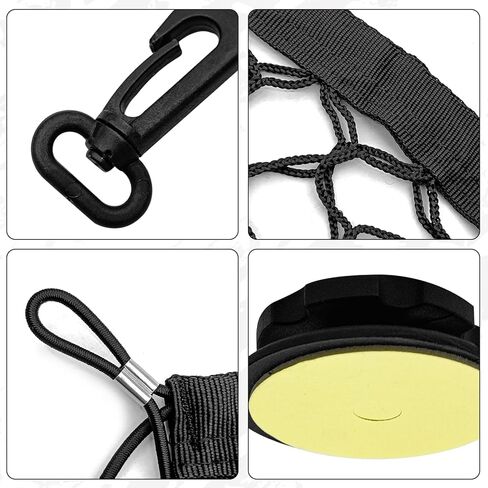 ملحقات خارجية لشبكة الحمولة الخلفية للسيارة، شبكة تنظيم تخزين حمولة السيارة المرنة القابلة للتعديل، شبكة نايلون مزدوجة الطبقة مع خطافات متوافقة مع السيارات والشاحنات وسيارات الدفع الرباعي (35.4 بوصة × 15.7 بوصة) in Kuwait