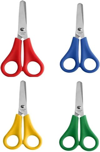 4-Pack Multi-Color Safety Rounded-Tip Scale Scissors for Student DIY, Office & Home Crafting (Red/Yellow/Blue/Green) in Saudi Arabia