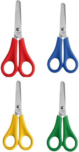 4-Pack Multi-Color Safety Rounded-Tip Scale Scissors for Student DIY, Office & Home Crafting (Red/Yellow/Blue/Green) in Saudi Arabia
